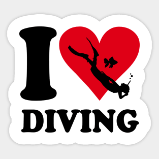 Love diving Sticker